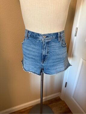 Abercrombie & Fitch Distressed Mid-Blue Denim Shorts